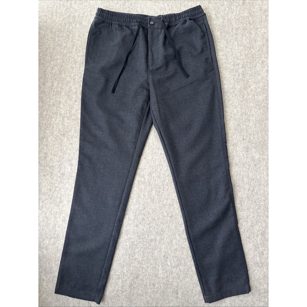 J Crew Elastic Waist Flannel Wool Pants Tapered Leg Mens 31x32